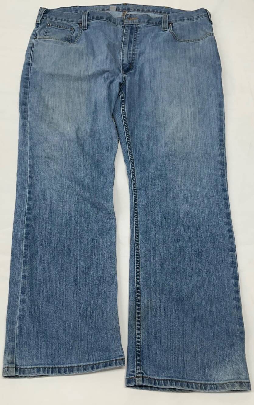 Carhartt Men Jeans 40X30 Light Wash Denim Relaxed Fit Work Pants